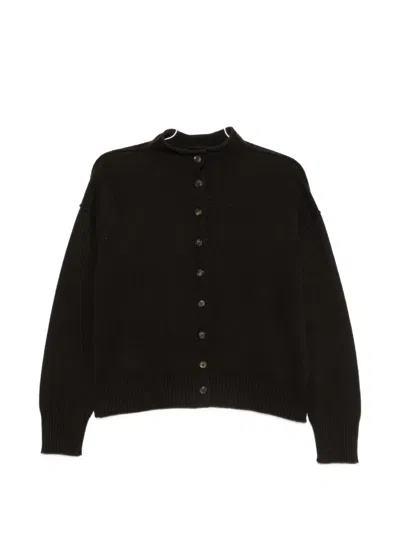 Vanisé Button-up Knitted Cardigan In Black