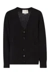 Vanisé V-neck Button Cardigan In Black