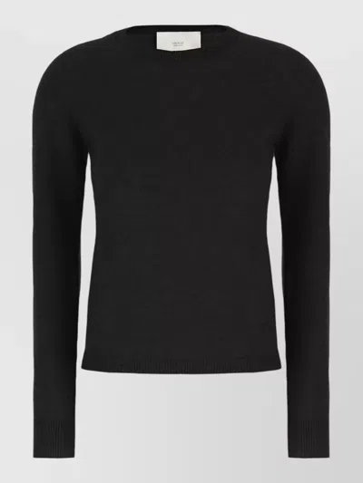 Vanisé Cashmere Crew Neck Sweater Long Sleeves In Black