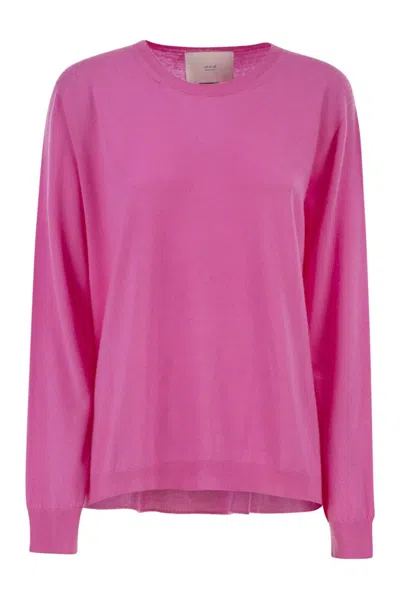 Vanisé Cashmere Crew-neck Jumper With Fluid Silhouette In Multi