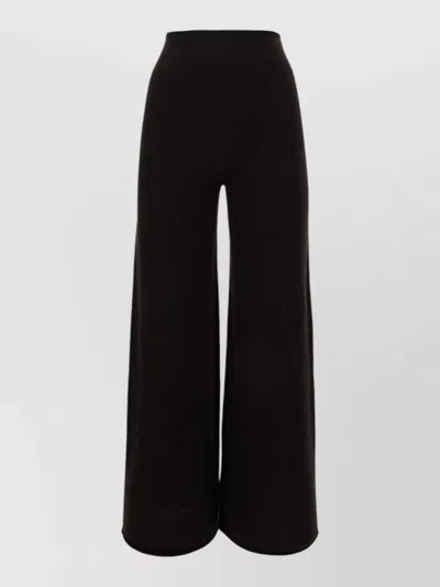 Vanisé Cashmere High Waist Wide Leg Pants In Brown