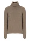 Vanisé Cashmere Turtleneck Sweater Long Sleeves Ribbed In Brown