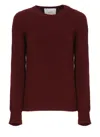 Vanisé Cashmere Sweater With Crew Neckline And Long Sleeves In Burgundy