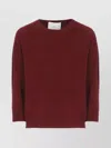 Vanisé Ribbed-trim Crew-neck Sweater In Red
