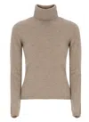 Vanisé Cashmere Turtleneck Sweater Long Sleeves Ribbed In Gray