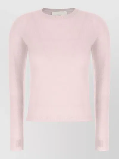 Vanisé Cashmere Sweater Long Sleeves Round Neck In Pink