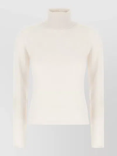Vanisé Cashmere Turtleneck Sweater Long Sleeves In White