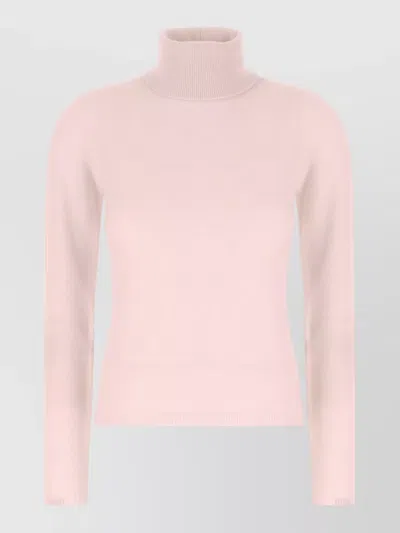 Vanisé Cashmere Turtleneck Sweater Long Sleeves In Pink