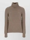 Vanisé Cashmere Turtleneck Sweater Long Sleeves Ribbed In Brown