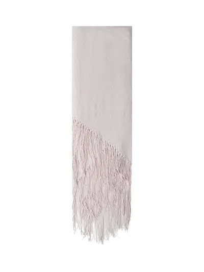 Vanisé Caterina Knit Cape With Long Fringe In Stucco