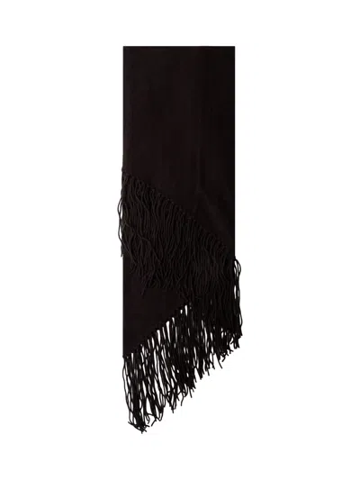 Vanisé Caterina Knit Mantle With Long Fringe In Caffe