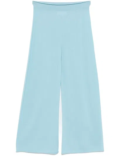 Vanisé Fine-knit Palazzo Pants In Blue