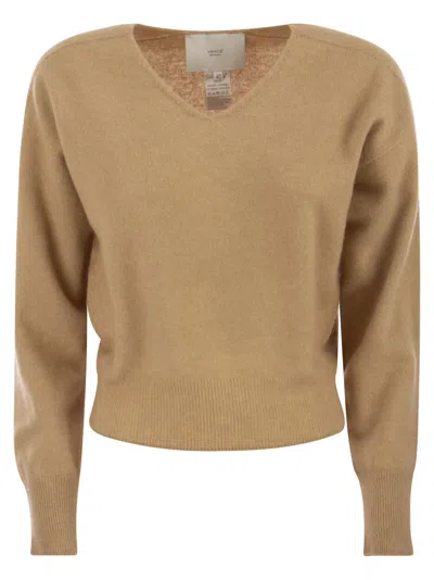 Vanisé Francy - Cashmere V-neck Sweater In Brown