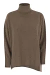Vanisé Giuly High-neck Asymmetrical Sweater In Brown