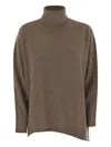 Vanisé Giuly High-neck Asymmetrical Sweater In Brown