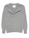 Vanisé Medium Grey Knit Sweater With Folded Collar In Gray
