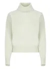 Vanisé Cashmere Sweater With Turtleneck And Ribbed Cuffs In White