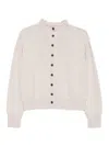 Vanisé Button-up Drop-shoulder Cardigan In Neutral