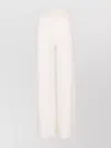 Vanisé High-waisted Wide-leg Trousers Elastic Waist In White