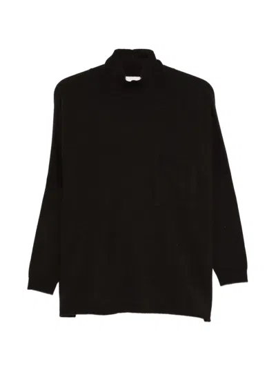 Vanisé High-neck Chest-pocket Sweater In Brown