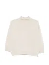 Vanisé High-neck Drop-shoulder Sweater In Neutral