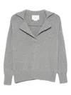 Vanisé Hooded Collar Jumper In Gray