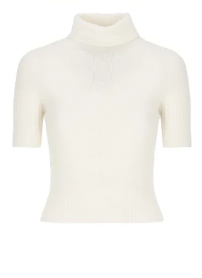Vanisé Ivory Cashmere Sweater In White