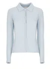 Vanisé Collared Buttoned Cardigan In Blue