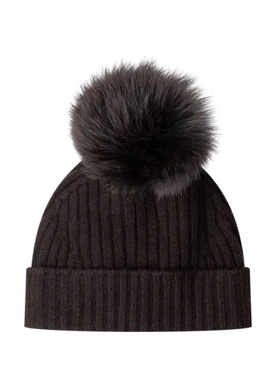 Vanisé Lola Cuff Hat With Pom-pom In Caffe