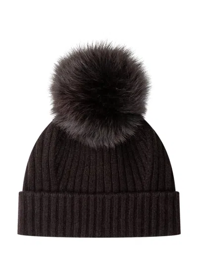 Vanisé Lola Cuff Hat With Pom-pom In Caffe