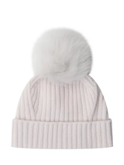 Vanisé Lola Cuff Hat With Pom-pom Trim In Stucco