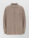 Vanisé Cashmere Long Sleeve Collared Knit Cardigan In Brown