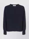 Vanisé Merino Wool Long Sleeve Crew Sweater In Blue