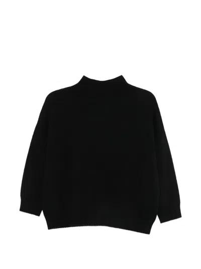 Vanisé Mock-neck Knitted Sweater In Black
