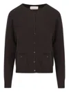Vanisé Patch-pocket Cashmere Cardigan In Gold