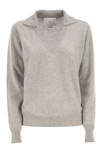 Vanisé Patty Long-sleeves Polo Top In Gray