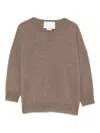 Vanisé Relaxed-fit Brown Knit Sweater With Ribbed Cuffs In Brown