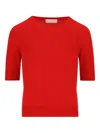 Vanisé Ribbed Cashmere Sweater In Red
