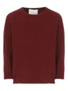 Vanisé Ribbed-trim Crew-neck Sweater In Brown