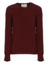 Vanisé Cashmere Sweater With Crew Neckline And Long Sleeves In Red