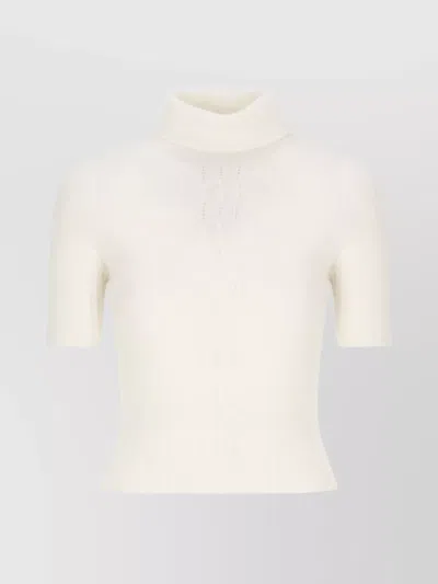 VANISÉ RIBBED TURTLENECK CROPPED KNITWEAR TOP