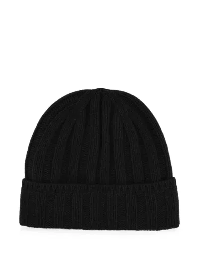 Vanisé Ribbed-knit Beanie Hat In Black