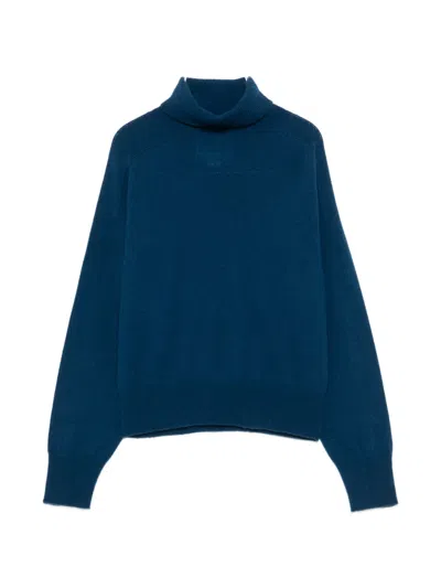 Vanisé Roll-neck Cashmere Sweater In Blue