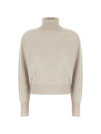 Vanisé Roll-neck Cashmere Sweater In Neutral
