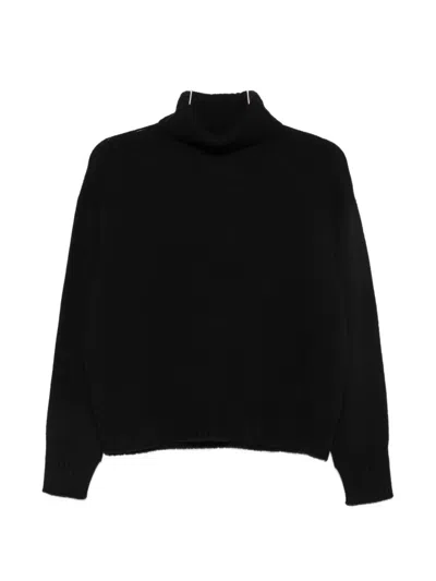 Vanisé Roll-neck Knitted Sweater In Black