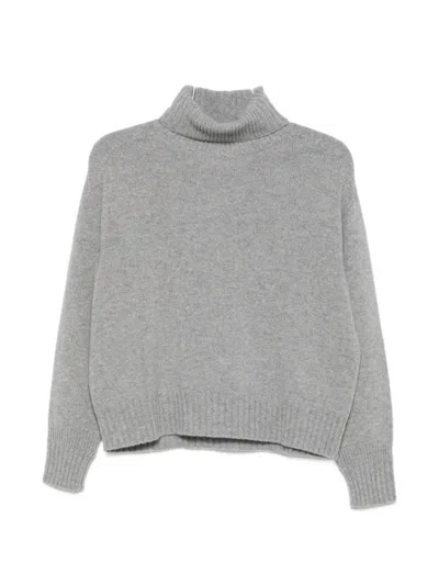 Vanisé Roll-neck Knitted Sweater In Gray