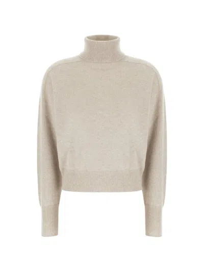 Vanisé Roll-neck Ribbed-trim Sweater In Neutral