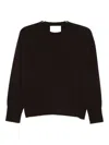 Vanisé Brown Cropped Sweater With Ribbed Cuffs In Brown