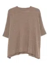 Vanisé Short-sleeve Knit Top In Brown