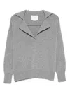 Vanisé Medium Grey Knit Sweater With Folded Collar In Gray